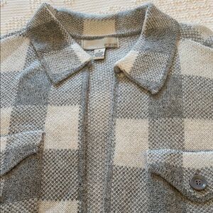 Gray and White Plaid Jacket